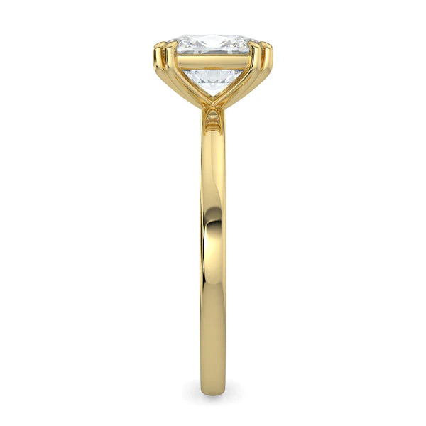 elongated cushion solitaire engagement ring E VS1 lab grown USA