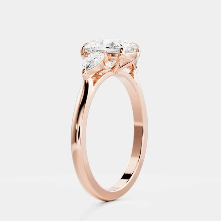 cushion cut trilogy engagement ring 2.5 carat lab diamond IGI certified USA
