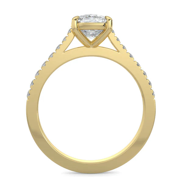classic elongated cushion pavé engagement ring lab diamond USA