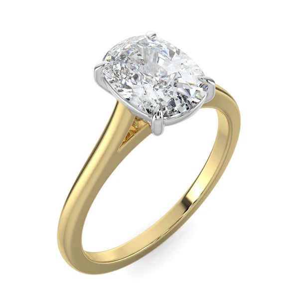 elongated cushion cut cathedral engagement ring 1.5 carat lab diamond USA