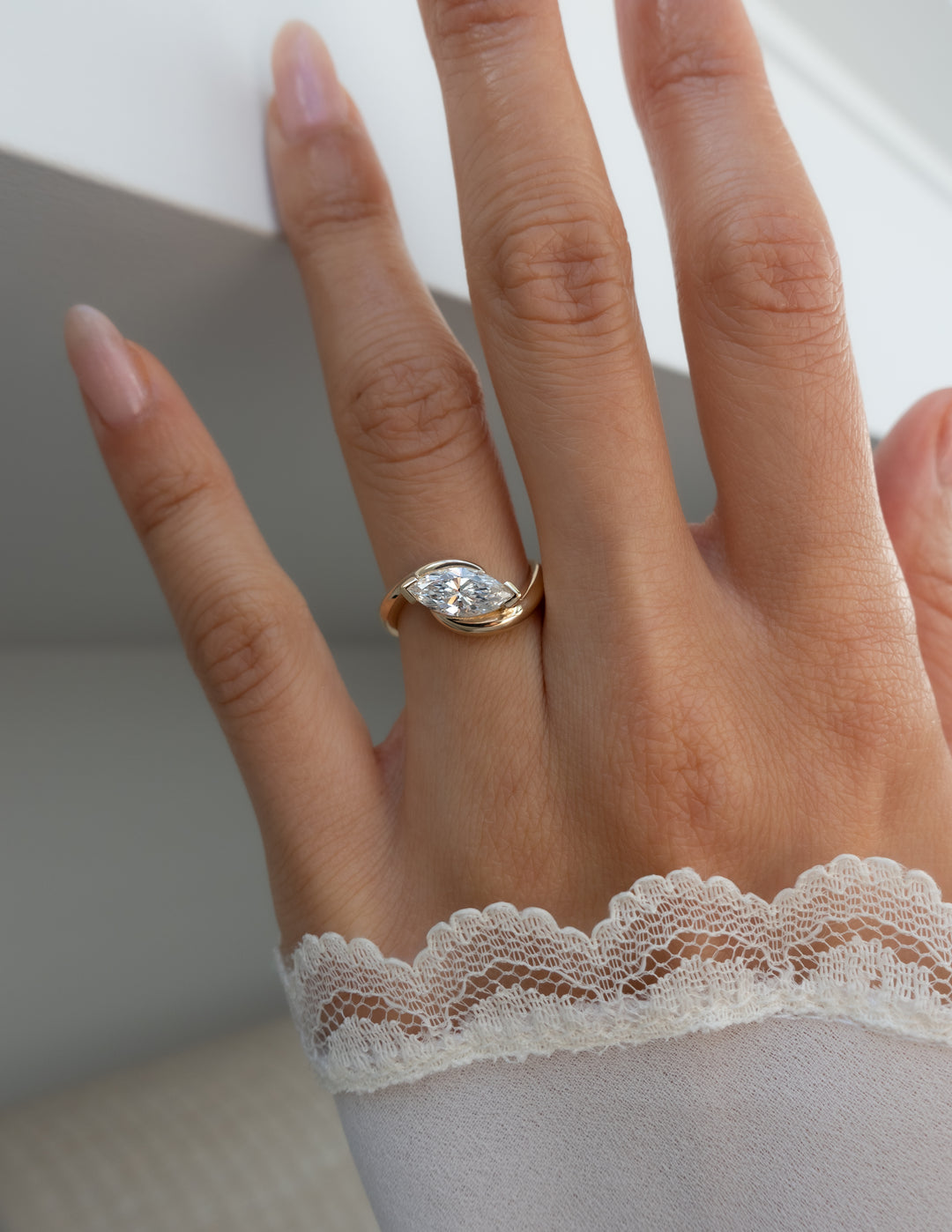 Lab Grown Marquise Diamond Ring