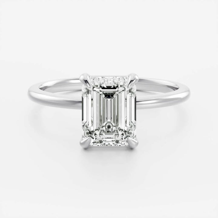 2 carat emerald diamond solitaire ring lab grown IGI USA