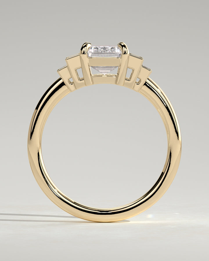 emerald diamond engagement ring graduated stones