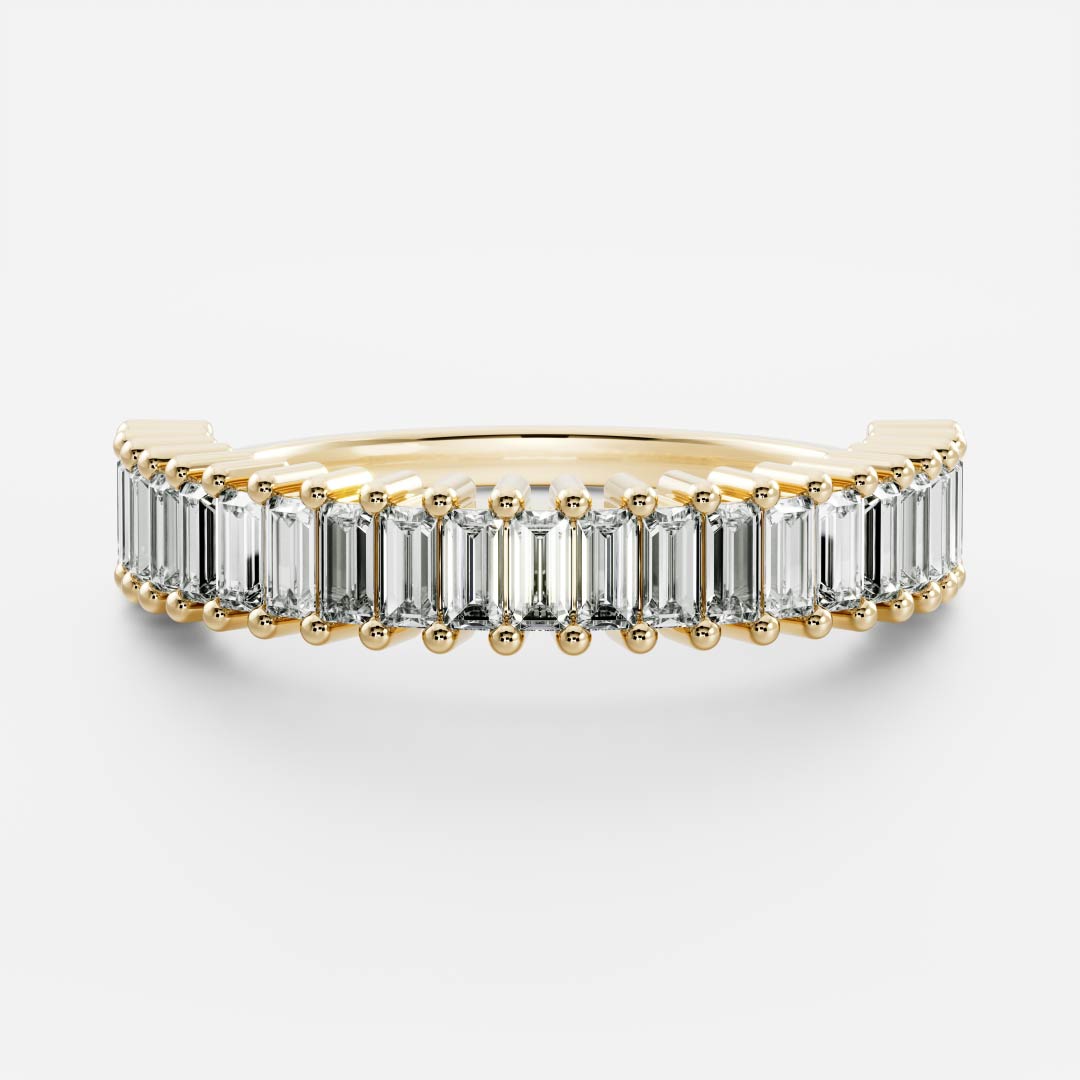 Emerald Cut Lab Grown Diamond Eternity Wedding Band