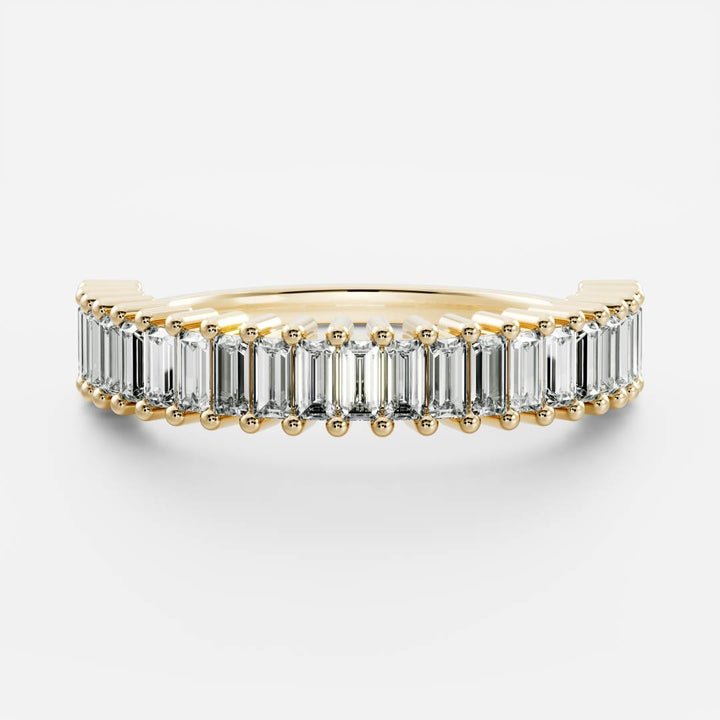 Emerald Cut Lab Grown Diamond Eternity Wedding Band