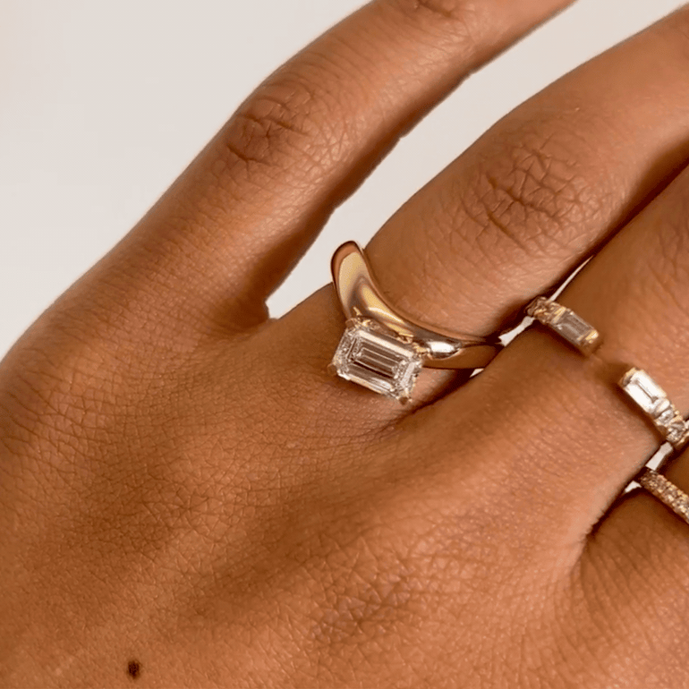 Minimalist Emerald Lab Diamond Ring