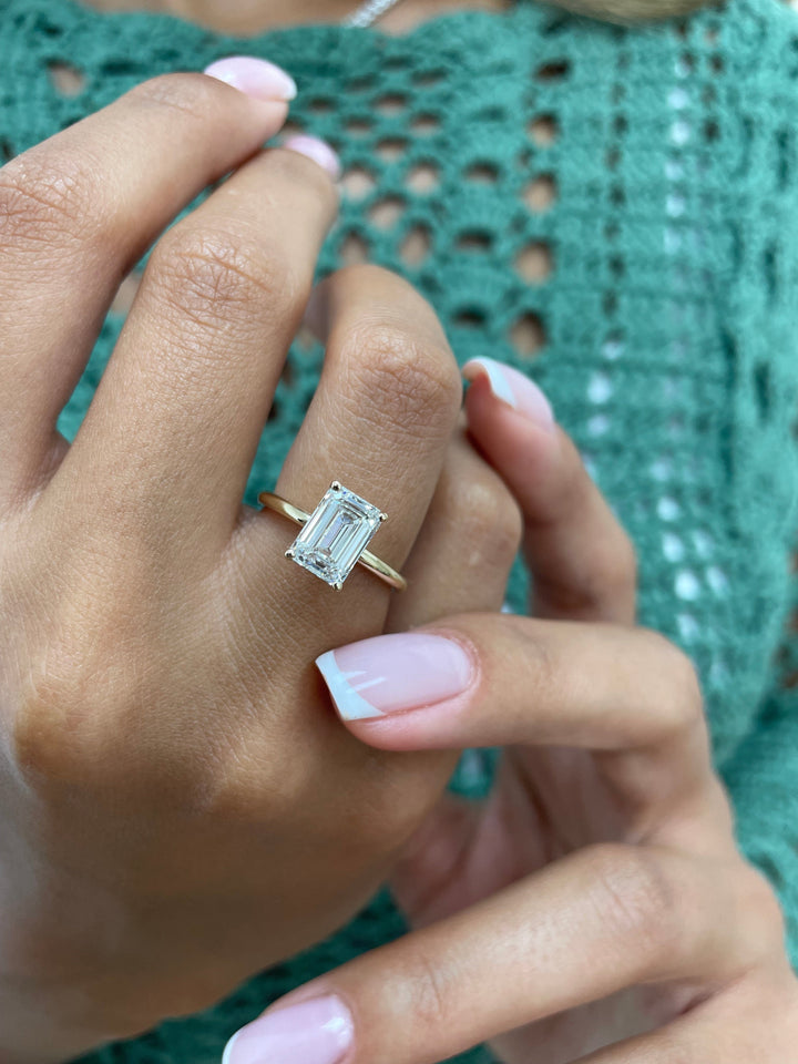 IGI Certified Emerald Lab Diamond Ring