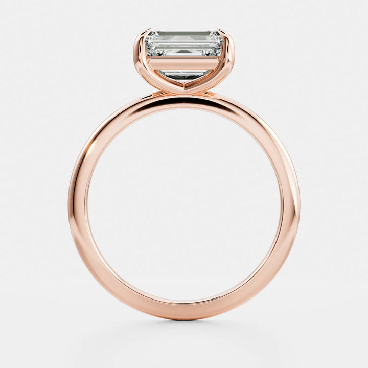 1.0CT East West Emerald Cut IGI Diamond Solitaire Engagement Ring