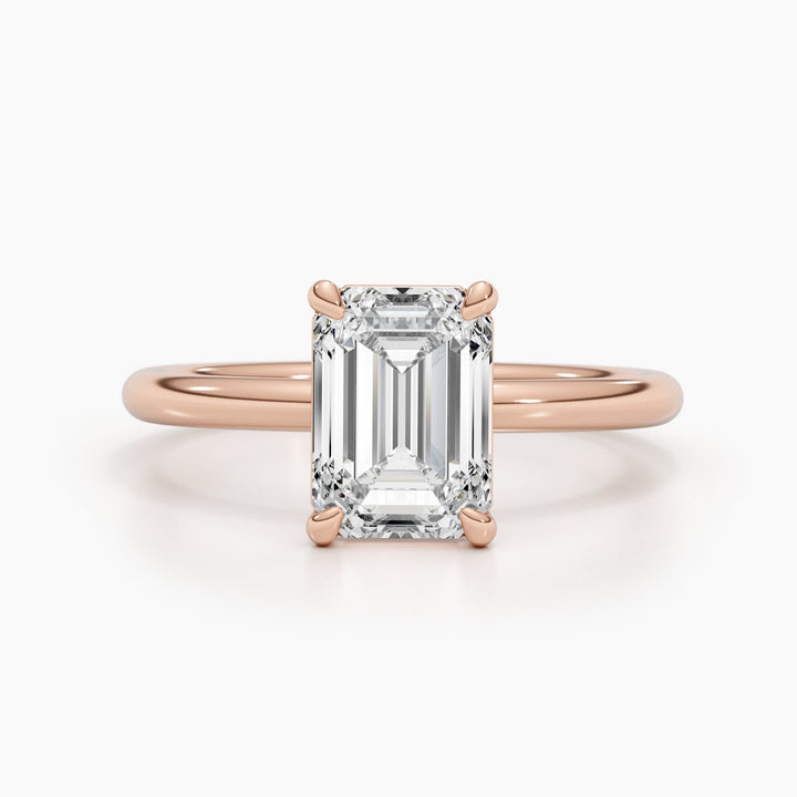 Lab Grown Emerald Solitaire Engagement Ring