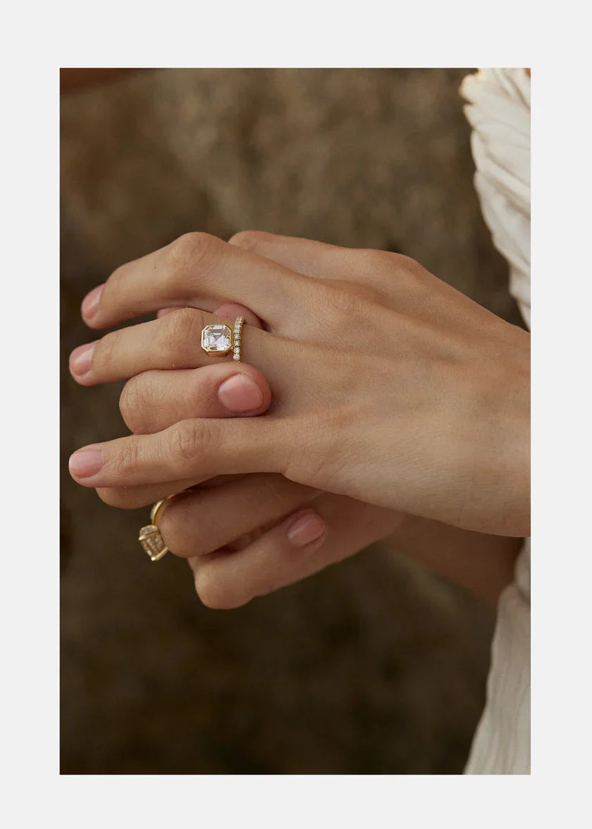 Asscher Cut Lab Diamond Ring Set