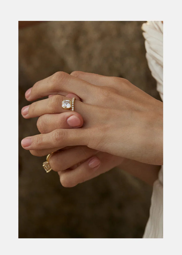 Asscher Cut Lab Diamond Ring Set