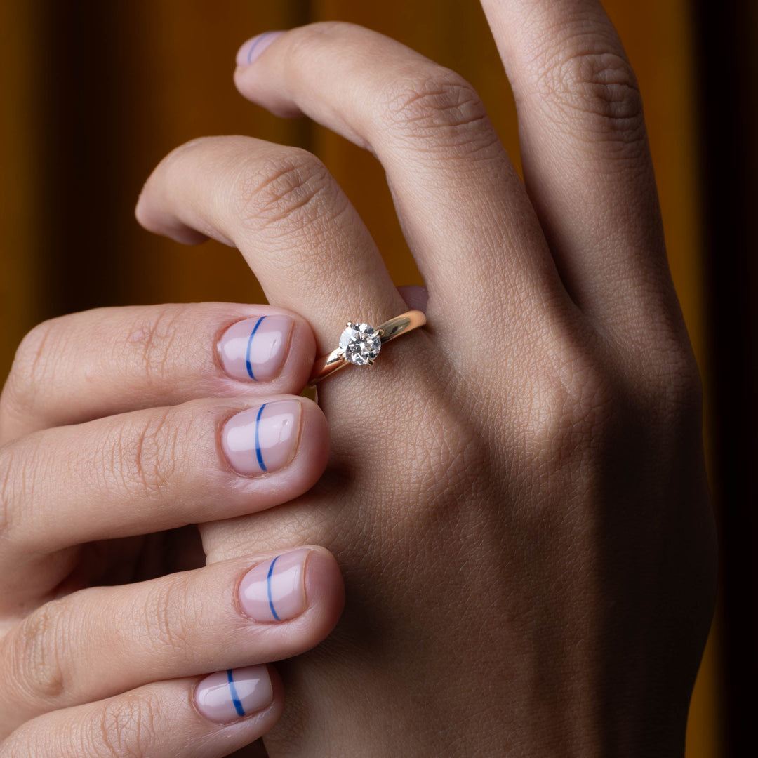 0.75CT Round Cut E/VS1 CVD Diamond Solitaire Engagement Ring