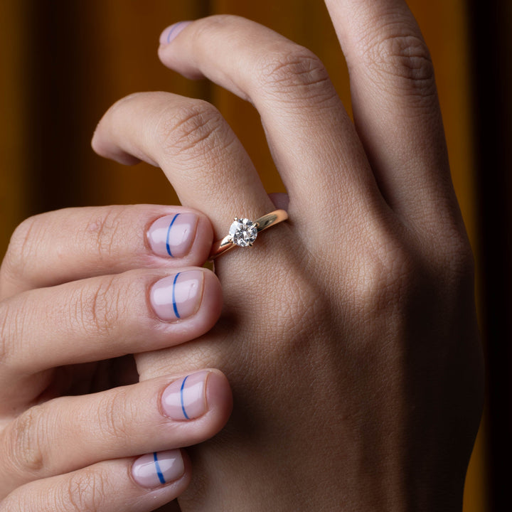 0.75CT Round Cut E/VS1 CVD Diamond Solitaire Engagement Ring