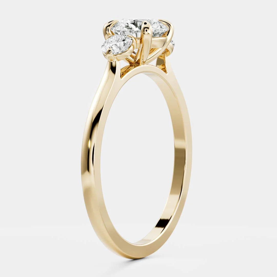 1.50ct Round Cut Three Stones Lab Grown Diamond Engagement Ring