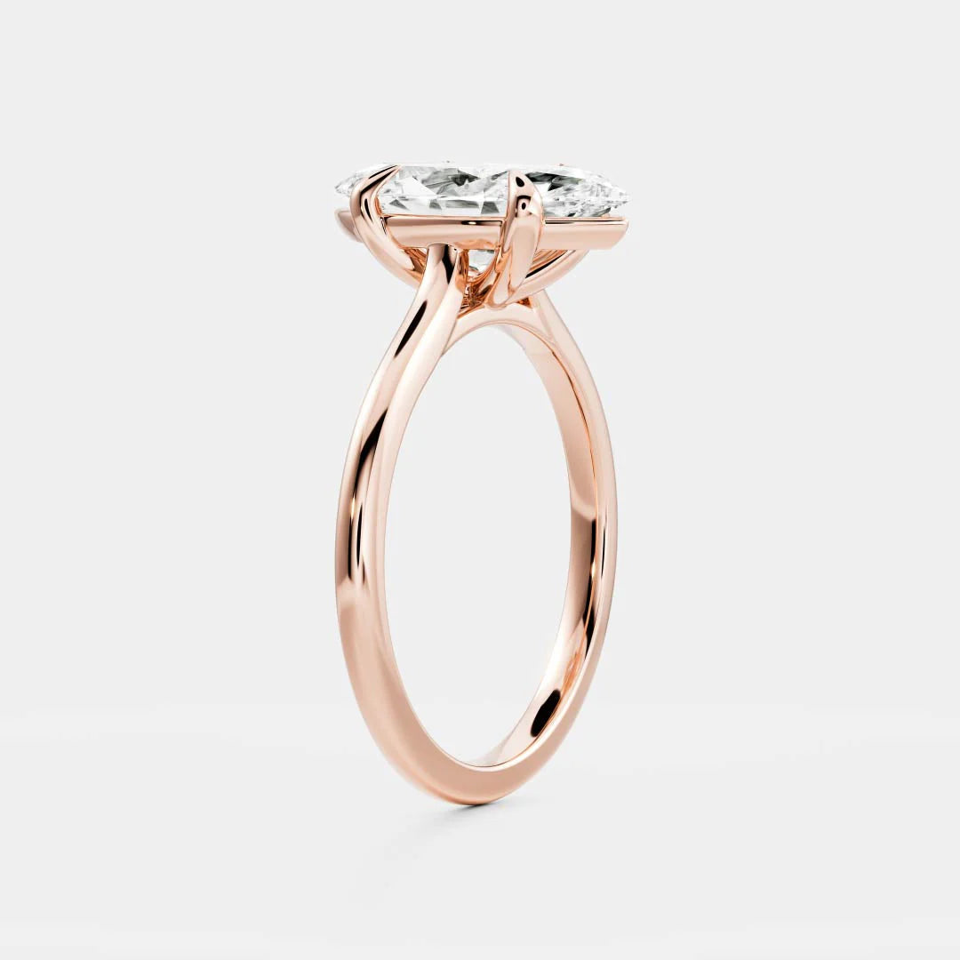 1.50CT Marquise Cut Lab Grown Diamond Cathedral Engagement Ring