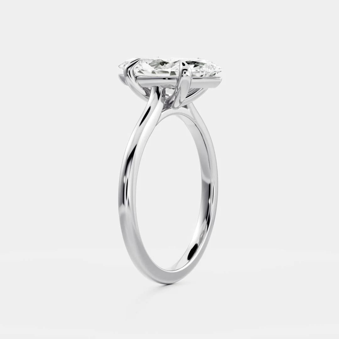 1.50CT Marquise Cut Lab Grown Diamond Cathedral Engagement Ring