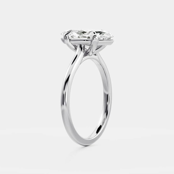 1.50CT Marquise Cut Lab Grown Diamond Cathedral Engagement Ring