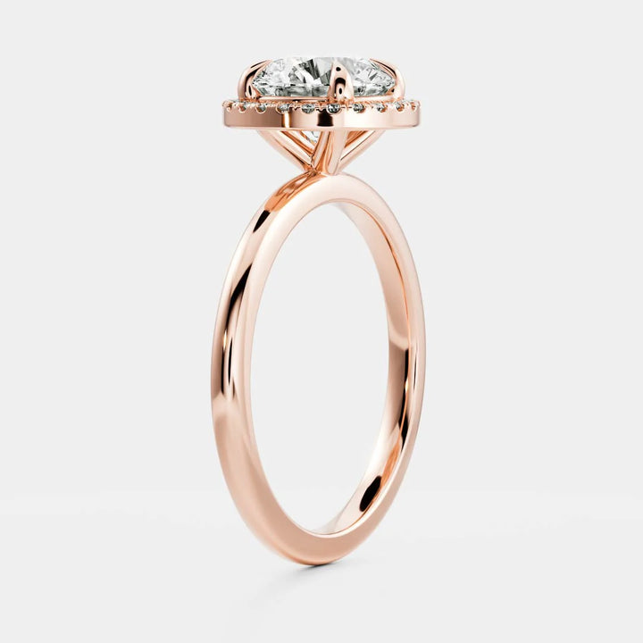 1.0CT Round Cut Lab Grown Diamond Halo Solitaire Engagement Ring
