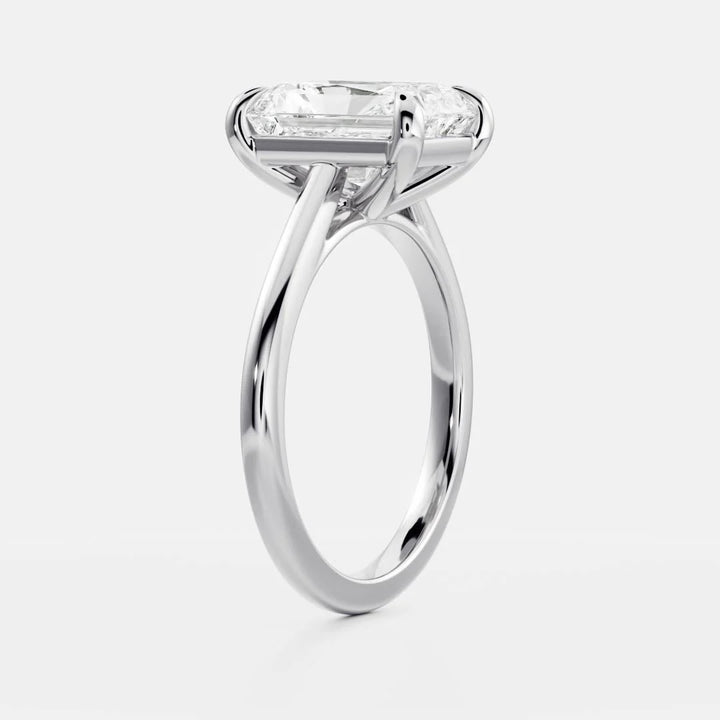 1.0CT Radiant Cut E/VS Lab Grown Diamond Cathedral Engagement Ring