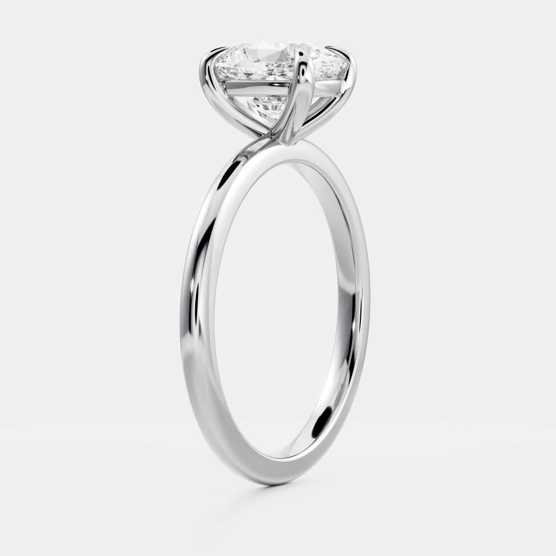 1.0CT Elongated Cushion Cut Lab Grown Diamond Solitaire Engagement Ring