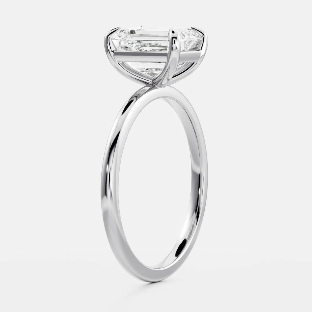 2.0CT Emerald Cut IGI Certified CVD Diamond Solitaire Engagement Ring