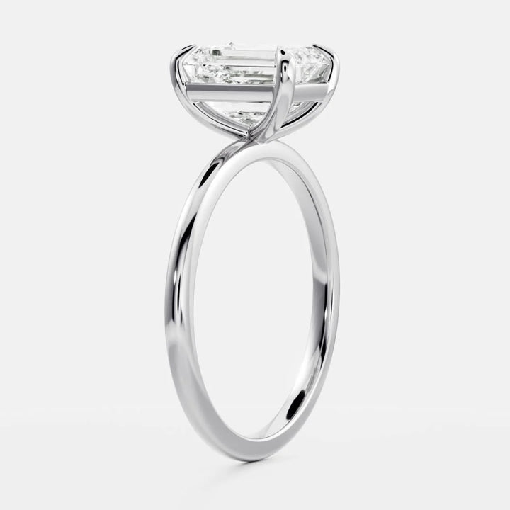 2.0CT Emerald Cut IGI Certified CVD Diamond Solitaire Engagement Ring