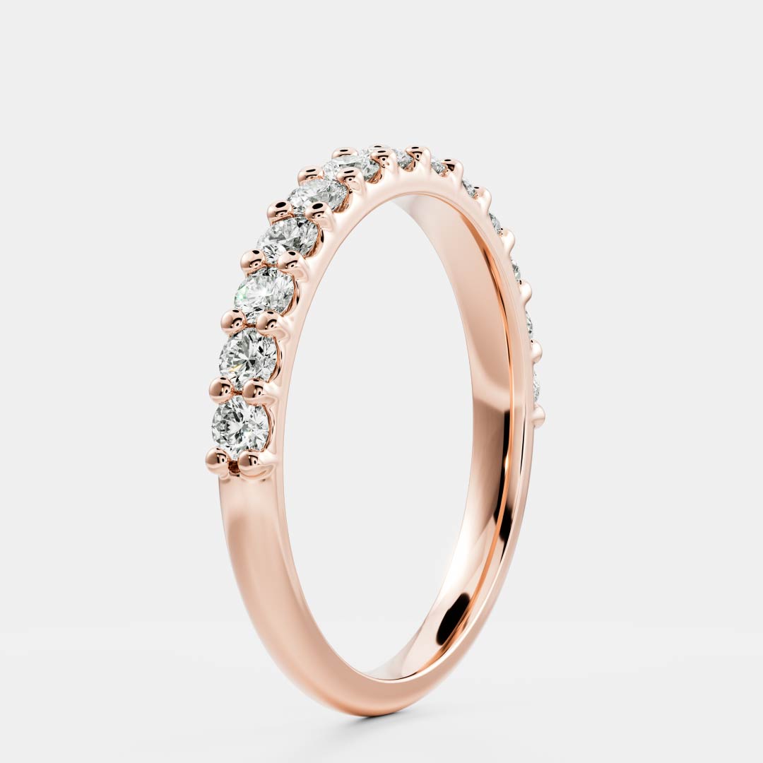 Round EF/VS1 CVD Diamond Eternity Pave Wedding Band For Women