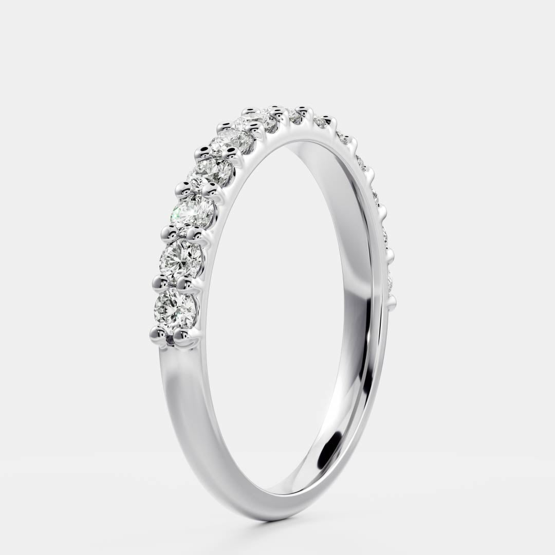 Round EF/VS1 CVD Diamond Eternity Pave Wedding Band For Women