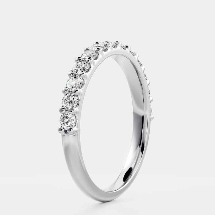 Round EF/VS1 CVD Diamond Eternity Pave Wedding Band For Women