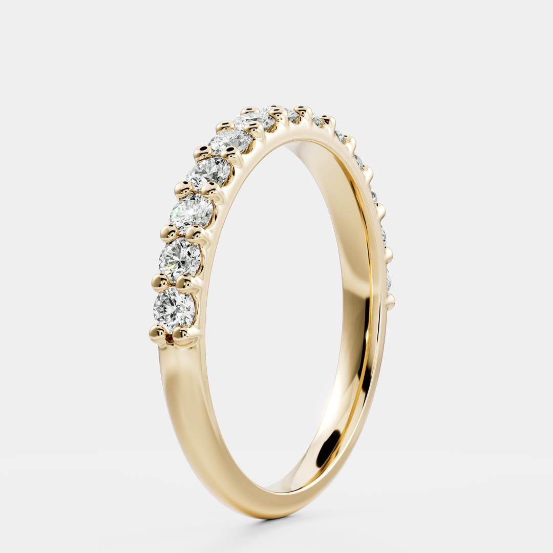 Round EF/VS1 CVD Diamond Eternity Pave Wedding Band For Women