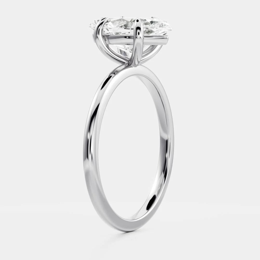 1.0CT Marquise Cut Lab Grown Diamond Solitaire Engagement Ring
