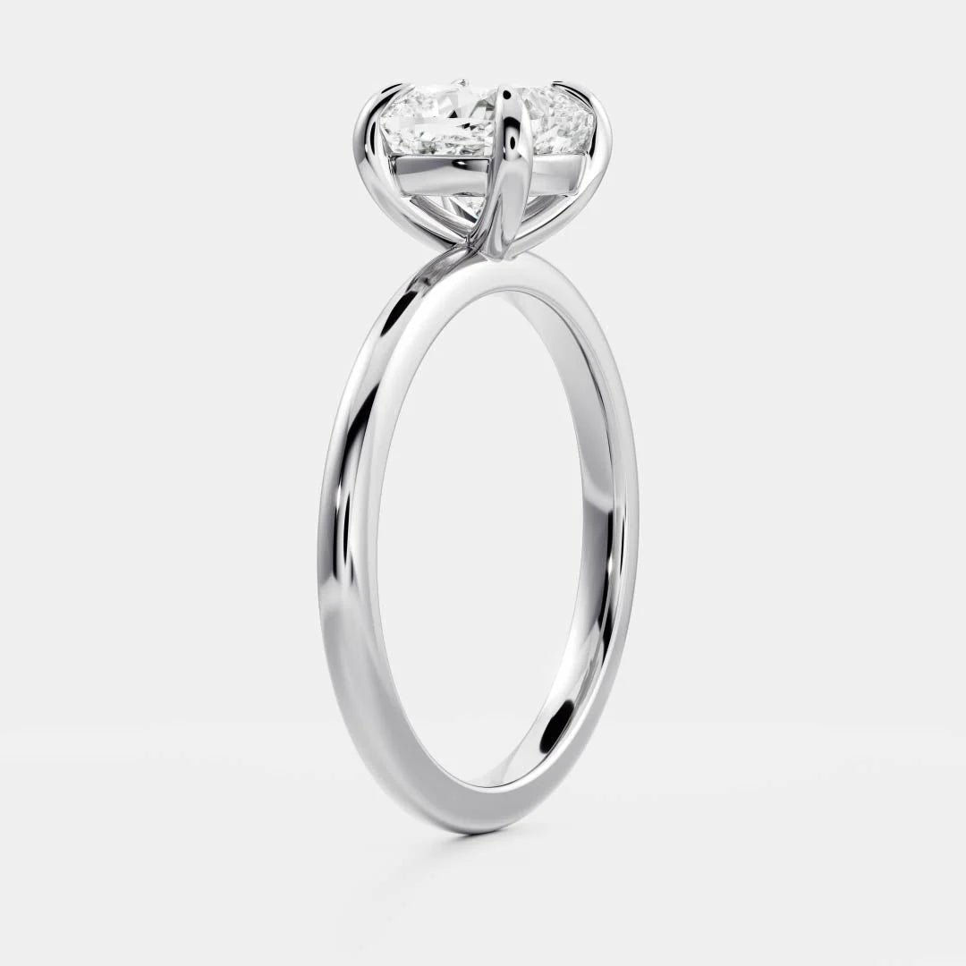 1.0CT Cushion Cut Lab Grown Diamond Solitaire Engagement Ring