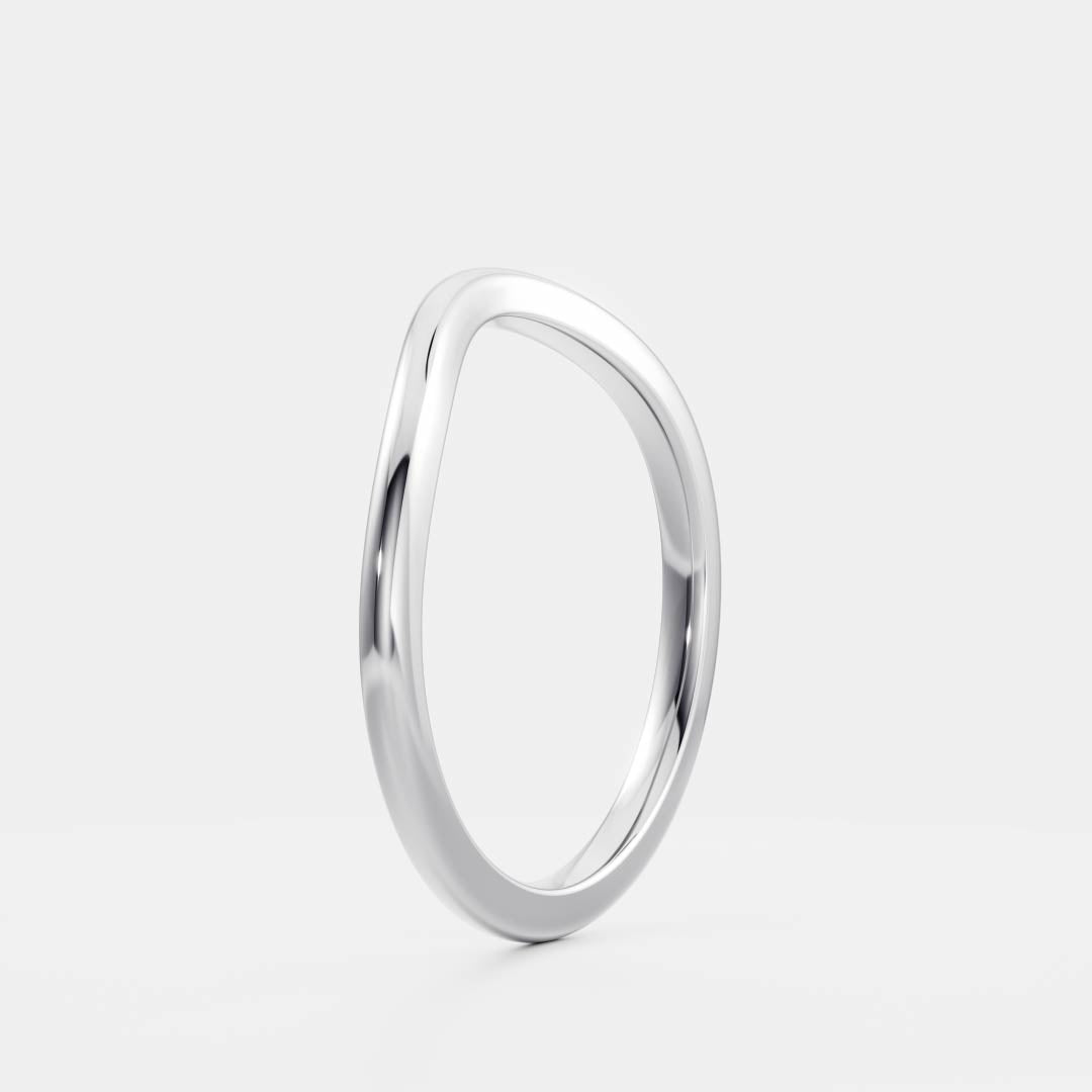 Classic Curved Solid Gold Wedding Band