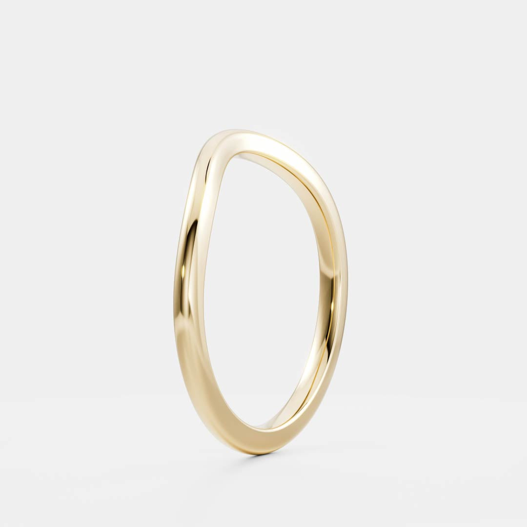 Classic Curved Solid Gold Wedding Band
