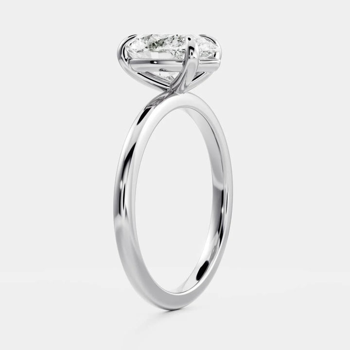 1.0CT Pear Cut Lab Grown Diamond Solitaire Engagement Ring