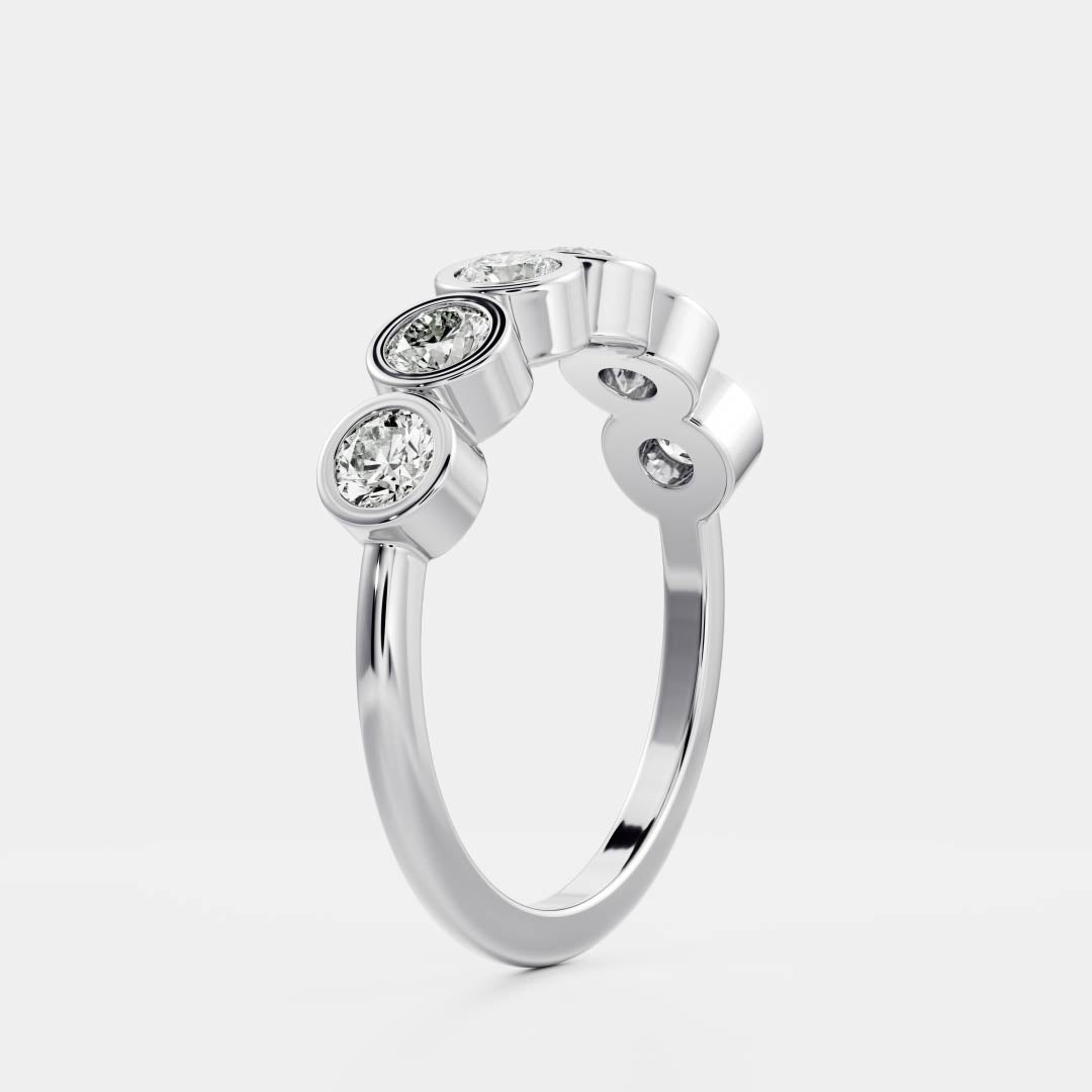 Bezel Set Round E/VS Lab Grown Diamond Wedding Band