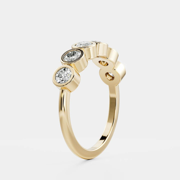 Bezel Set Round E/VS Lab Grown Diamond Wedding Band
