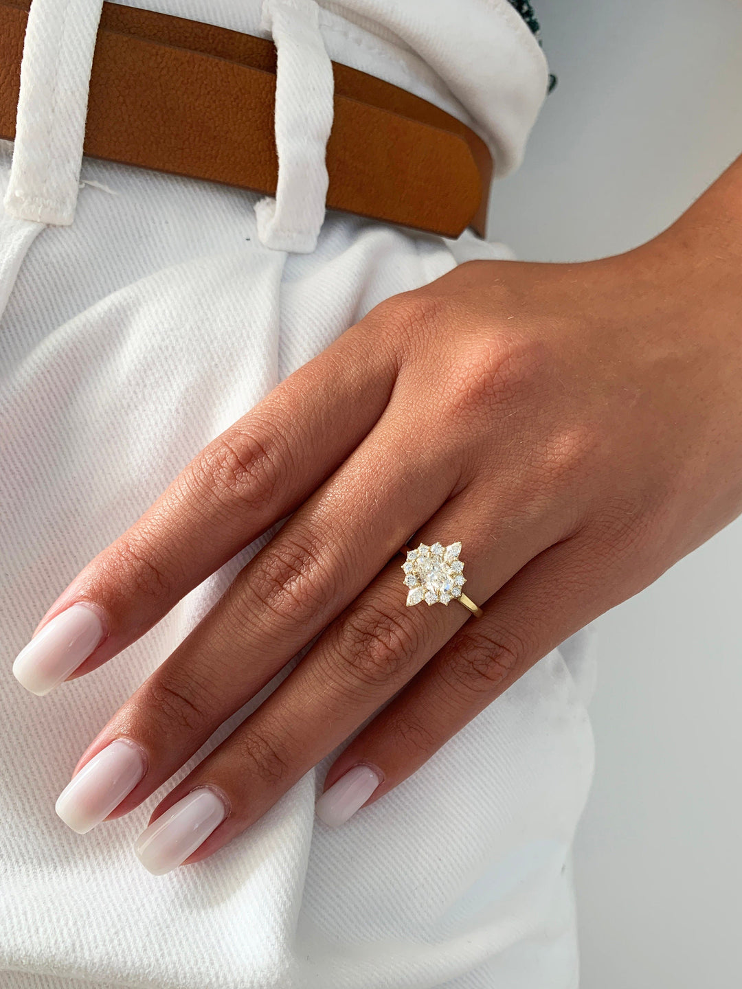 Lab Grown Oval Diamond Cluster Ring