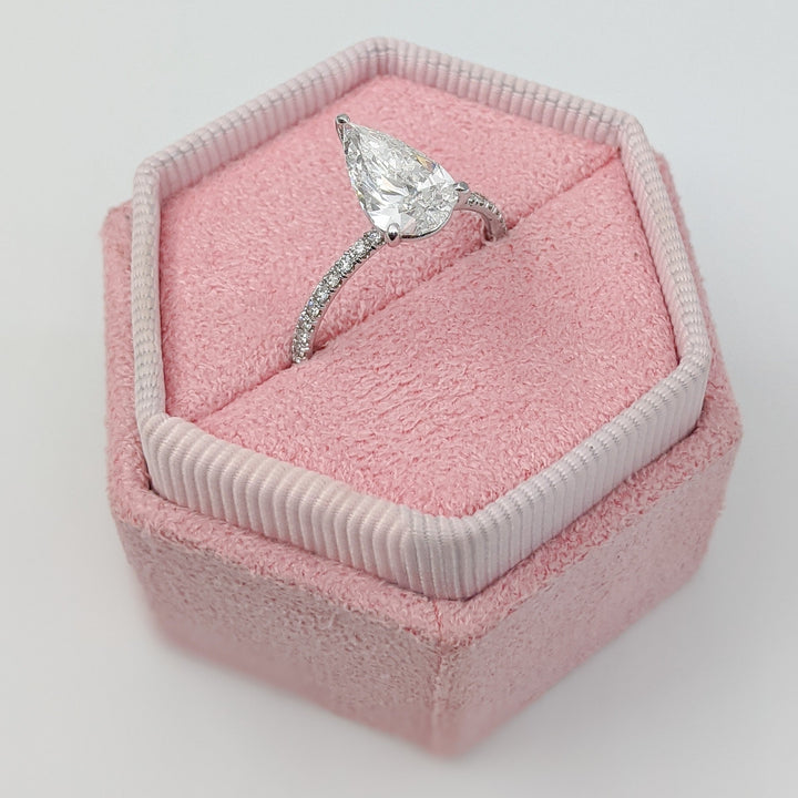 Pear Solitaire Pavé Ring