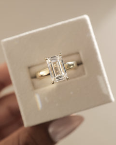 3.50ct Emerald Hidden Halo Solitaire F/VS2 Lab grown Diamond Engagement Ring