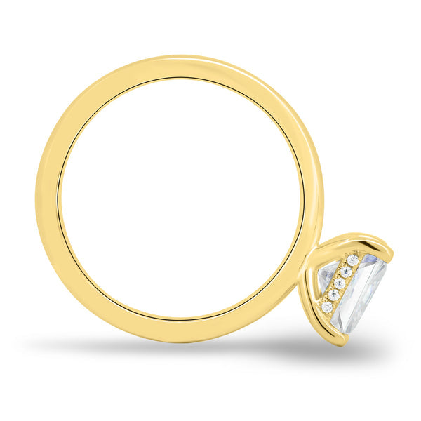 2.0ct Radiant East West F/VS1 CVD Diamond Hidden Halo Engagement Ring