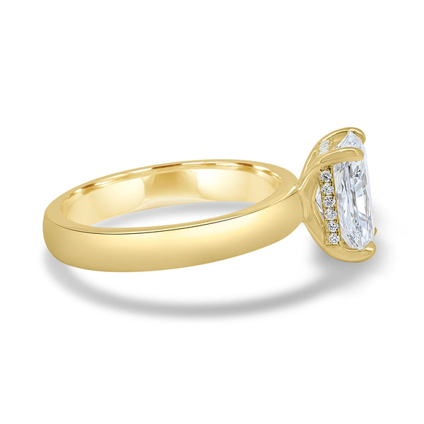2.0ct Radiant F/VS1 CVD Diamond Hidden Halo Solitaire Engagement Ring