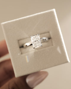 2.0ct Radiant F/VS1 CVD Diamond Hidden Halo Solitaire Engagement Ring