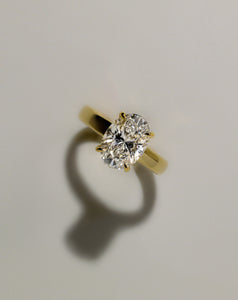 3.0ct Oval F/VS1 Lab grown Diamond Hidden Halo Solitaire Engagement Ring