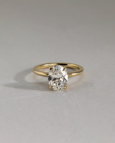 2.0CT Oval E/VS1 Lab Grown Diamond Hidden Halo Solitaire Engagement Ring