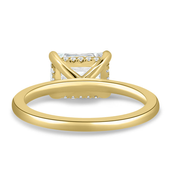 2.0ct Emerald East West Hidden Halo F/VS1 Lab Grown Diamond Engagement Ring