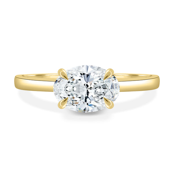 2.0ct Oval East West Solitaire F/VS1 Lab Grown Diamond Engagement Ring