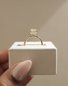 3.0ct Oval F/VS1 Lab grown Diamond Hidden Halo Solitaire Engagement Ring