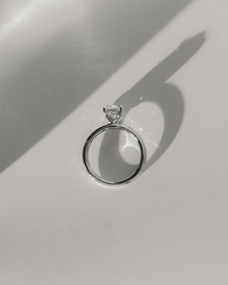 2.0CT Oval E/VS1 Lab Grown Diamond Hidden Halo Solitaire Engagement Ring