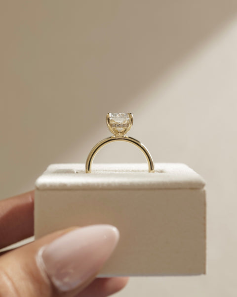 2.0CT Radiant E/VS1 Lab Grown Diamond Hidden Halo Solitaire Engagement Ring